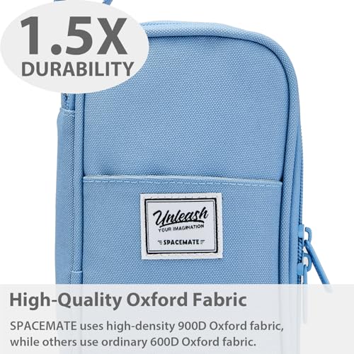 Image of SPACEMATE Pencil Case Pouch Box Bag School Supplies Girls Boys Kids, Cute Preppy Stuff Large Big Capacity Aesthetic Pen Organizer, Back to College Stationary, Cornflower Blue, Classic Stlye, 1800ml