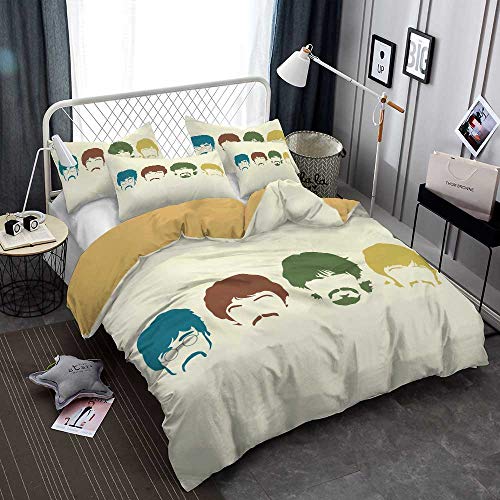 Ste-X Ensemble De Housse De Couette Facile d’entretien | Taille du Lit Double | La Literie des Beatles (220 x 240 cm,Musique 04) - Les Beatles, Paul McCartney, John Lennon, RIngo Starr, George Harrison Ste-X Ensemble De Housse De Couette Facile d'entretien | Taille du Lit Double | La Literie des Beatles (220 x 240 cm,Musique 04) – Image 3