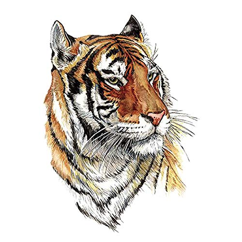 Lion Tiger Wolf Half Arm Sleeve Temporary Tattoo Sticker For Men L8.3"Xw5.9"(20Sheets) #TOP7