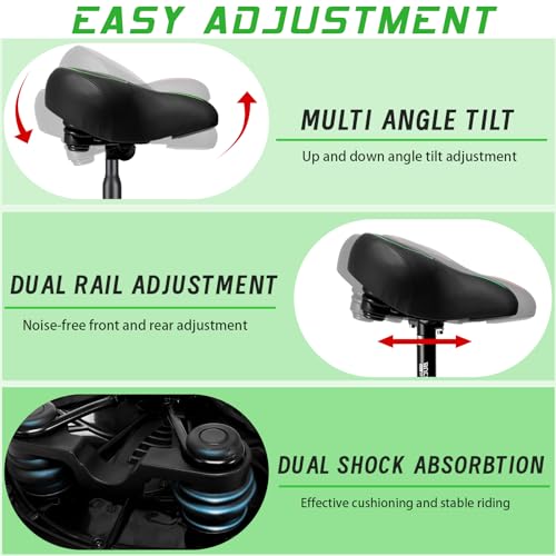 Image of BUCKLOS Wide Bike Seat for Men Women Ebike Seats Comfort Extra Large Comfortable Bicycle Seats Saddle for Ebike /Crusier /Exercise /Peloton Bike