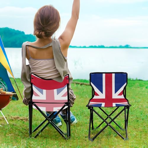 GuoChe United Kingdom The Union Jack Flag Compact Camp Chair Lightweight Beach Chairs Carry Bag Included for Camp