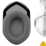 Geekria QuickFit Protein Leather Replacement Ear Pads for V-Moda Crossfade Wireless, M-100, LP, LP2 Headphones Ear Cushions, Headset Earpads, Ear Cups Repair Parts (Grey)
