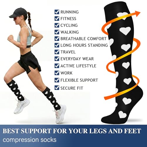 Image of Sooverki Compression Socks for Women and Men Circulation (3 /4 Pairs) is Best Support for Running Athletic Cycling Hiking