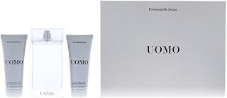 Uomo 3 Piece Gift Set for Men (Eau de Toilette Spray Plus Hair Body Wash Plus After Shave)