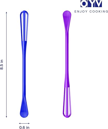Miniatura 6 de OYV Mini batidor colorido, mini cuchara, batidores pequeños multifuncionales para cocinar, pequeño batidor de 7 piezas, mini Wisk pequeño, para