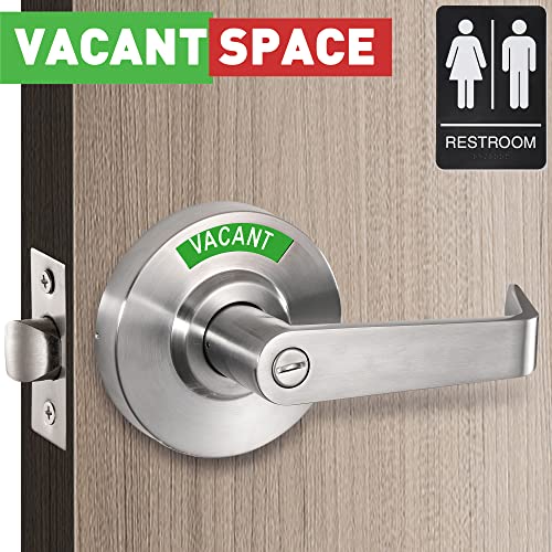 Vacantspace Vacant Or In-Use Bathroom Indicator Privacy Handle Lock | Extra Large Window, Rated Ansi Grade 2, Commercial Grade, For All Women Men Restrooms, Stainless Steel #TOP3