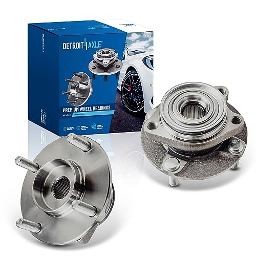 Image of Detroit Axle - Front Wheel Bearing and Hub Assembly for 2007-2012 Nissan Versa, Driver and Passenger Sides, 2008 2009 2010 2011-2pc Set