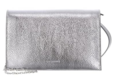 Coccinelle Pelle pochette borsa a tracolla Dandy Mini Bag Steel argentato