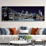 IHHGNB Lienzo con diseño del puente de Brooklyn y Manhattan, impresiones artísticas para pared, póster, pintura para sala de estar, dormitorio, oficina (30 x 90 cm, sin marco)