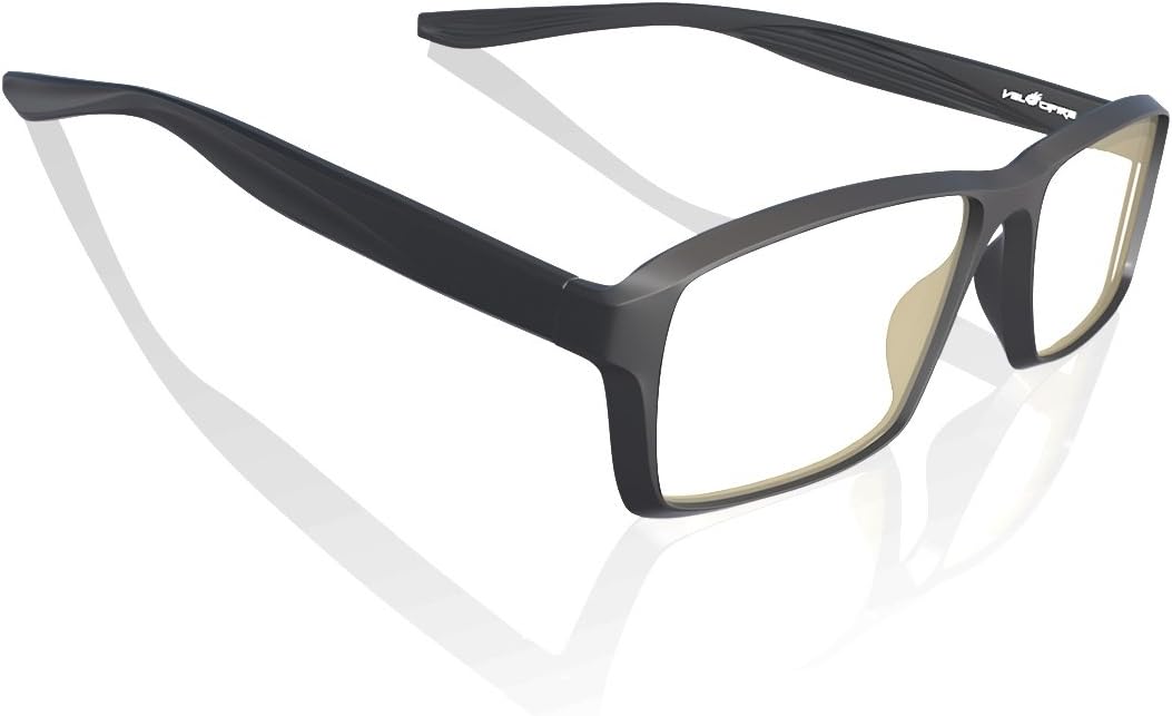 Velocifire VG2 Blue Light-Blocking Computer Glasses with Amber Lens Tint for Women and Men, Anti-Glare, Prevent Headaches, Reduce Eye Fatigue