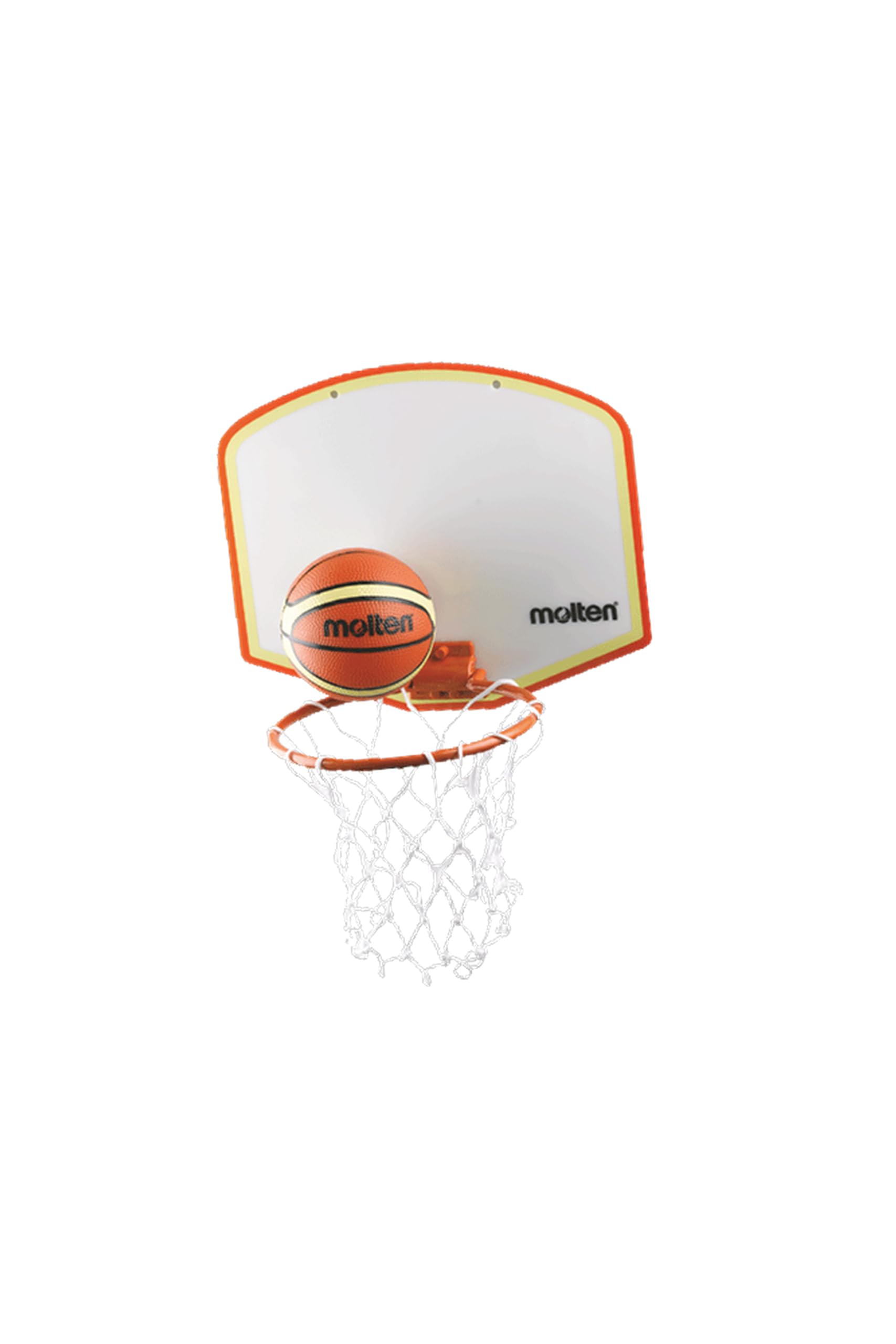 Molten KB100V12 Mini Basketball-Set, Klebehalterung, Board (28 x 15.5 cm), Bällchen (Ø 9 cm), Ring (Ø 16 cm), Paketeinheit 12