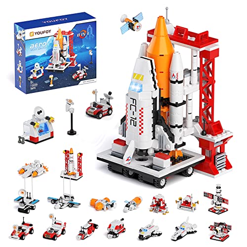 Space Shuttle Rocket Launch Center Building Kit, Aerospace Rocket Ship Toys for 6 7 8 9 10 11 12 Year Old Boys Kids, 8-In-1 Spaceship Astronaut STEM Toys for 6+ Year Old Boys, New 2022 (666 Pcs)