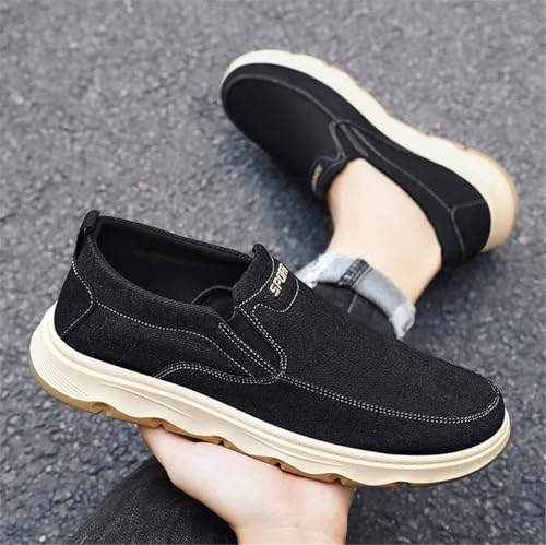 Mens Casual Slip On Shoes - Comfortable Canvas Loafers - Lightweight Boat Shoes for House Outdoor Driving Travel4