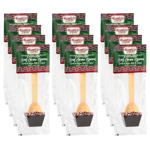 Chocolate Works Hot Chocolate Spoons – Dark Chocolate with Peppermint