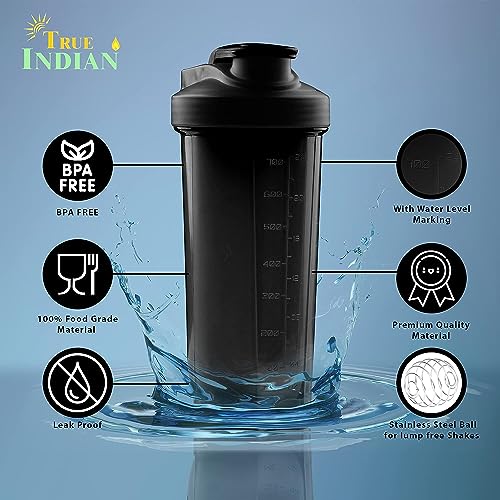 COOL INDIANS WORKHARD Shaker Bottle Black - Image 4