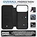 SHIELDON Slim Wallet Case for iPhone 17 Pro Max 6.9-inch 5G 2025 | Genuine Leather | Magnetic Closure | Wireless Charging | RFID Blocking Credit Card Holder | Folio Protective Cover | Black