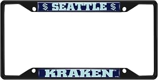 FANMATS 31859 Seattle Kraken Black Metal License Plate Frame 6.25in x 12.25in