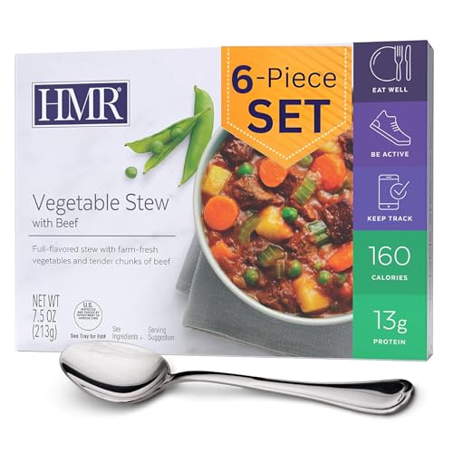 HMR Entrees Meals 6-Pack Vegetable Stew with Beef | Low Calorie Microwave Meals...