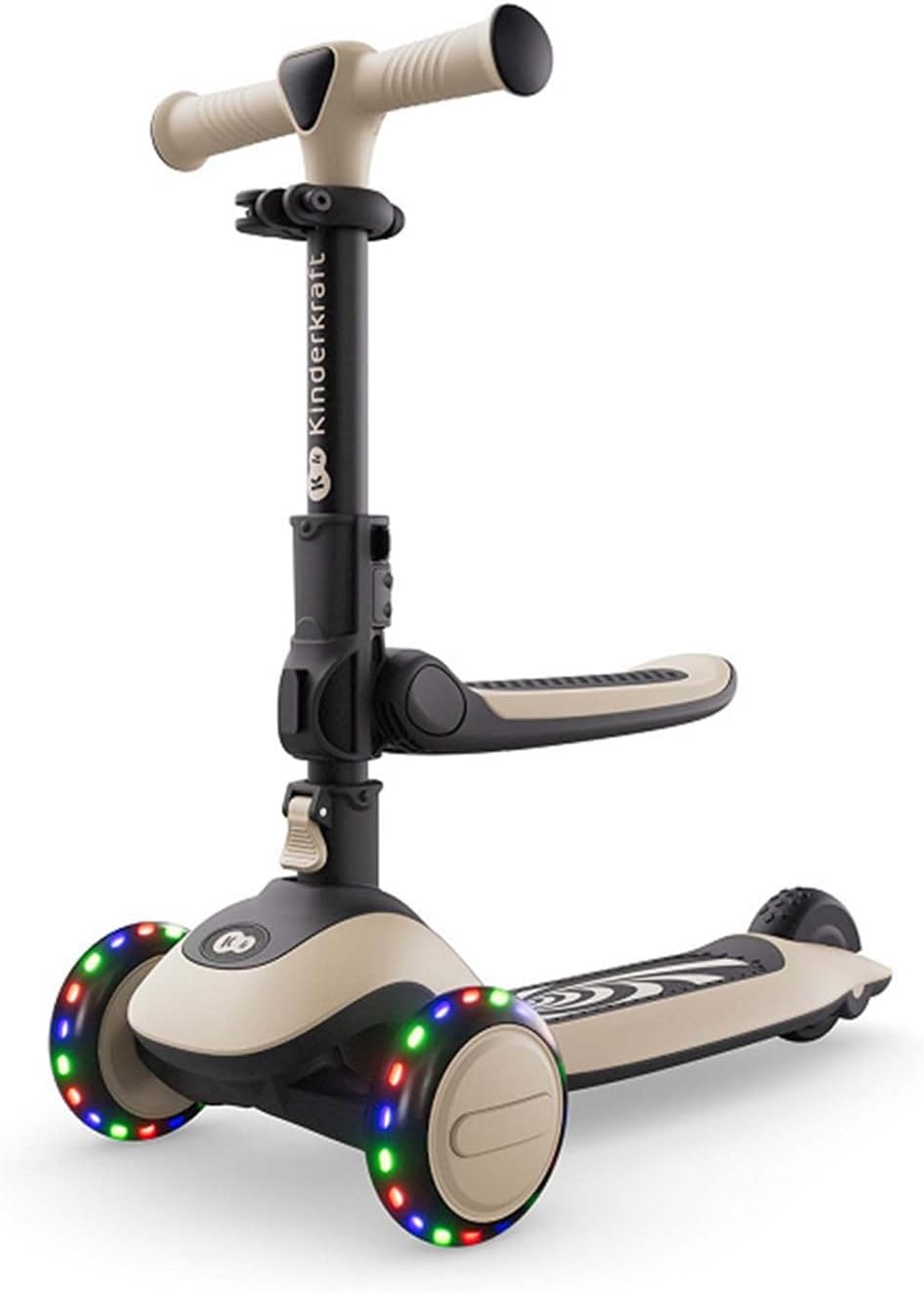 Kinderkraft HALLEY 2 w 1 hulajnoga dziecięca regulowana Draisienne trójkołowy wielofunkcyjny rower 3 koła LED 2 lata do 50 kg biały