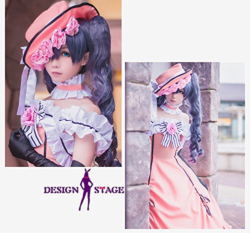 R⑨5 レディース 黒執事 コスプレ シエル 女装 ピンク ドレス 高品質 可愛 R⑨5 レディース 黒執事 コスプレ シエル 女装 ピンク ドレス 高