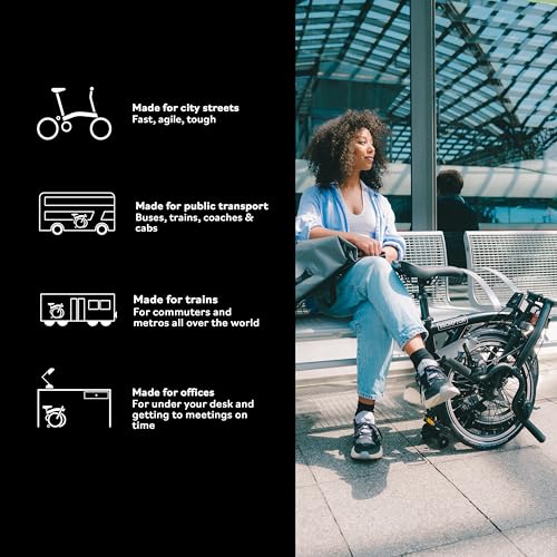 Brompton C Line 2 Speed Folding Bike (Black, Mid)