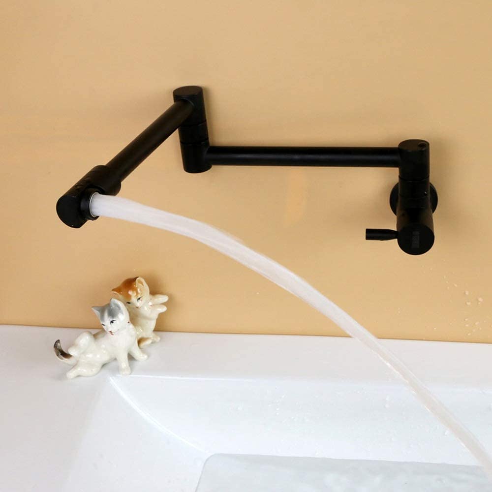 SaryEdge Faucets,Lengthen Fold Rotate Faucet Copper Wall Out Single Cold Mop Pool Tap Household Splash Quick Open Double Joint,