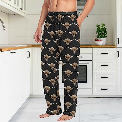 Image of Fisyme Mens Pajama Pants Men's Pajama Bottoms Soft Sleep Lounge Pj Pants