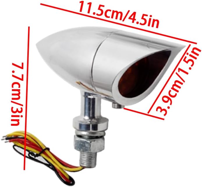 MACHSWON Turn Signals Lights, 2 PC 12V Motorcycle Running Brake Lamp LED Indicator, Compatible with Most Motorcycles with 10mm Mounting Hole