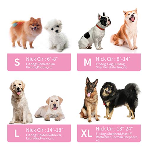 MCHY Inflatable Dog Cone,Adjustable Recovery Collar for Dogs After Surgery,Prevent from Biting & Scratching,Not Block Vision(Pink S)