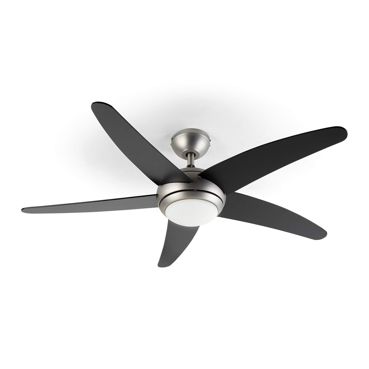 KLARSTEIN Bolero – 2 en 1, ventilador de techo, 134 cm, lámpara de 55 W, aspas de madera, mando a distancia, Negro