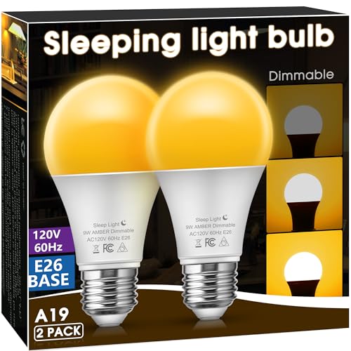 Briignite Amber Light Bulb - Dimmable Soft Warm Light Bulbs