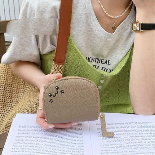 Cat Shape Card Holder Small And Cute Multi-card Slot Cartoon Coin Purse(Elephantgray)3