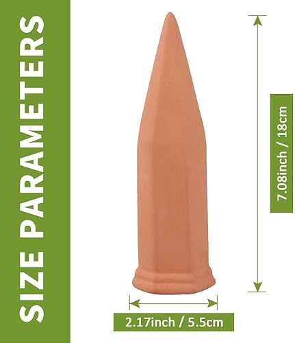 Miniatura 5 de Tcamp Paquete de 10 Picos de Riego de Terracota, Dispositivos de Riego de Plantas con Botella de Vino, Picos Automáticos de Autoriego para Plantas