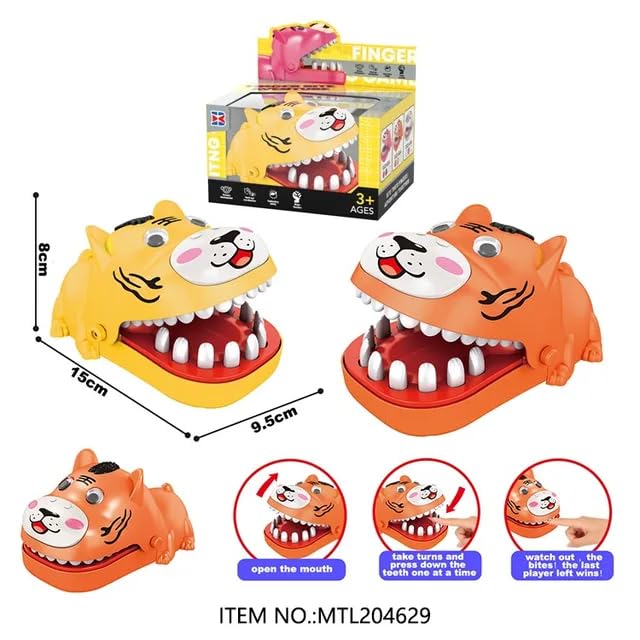 Sawkirp Darshraj Animal Finger Puppets Biting Game, Set of 1, Orange and Yellow - Image 3 thumbnail