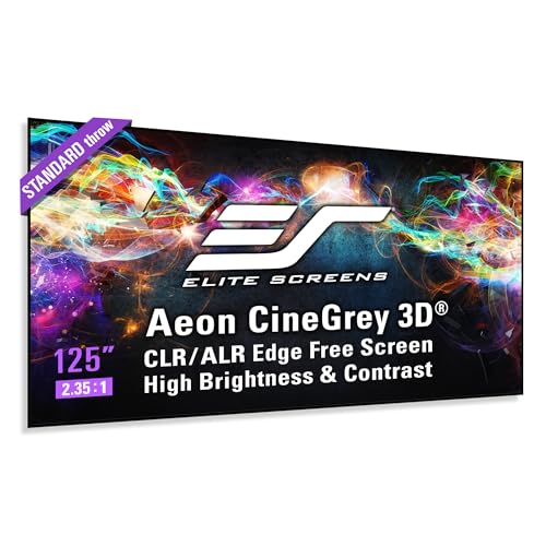Image of Elite Screens Edge Free Ambient Light Rejecting Fixed Frame Projection Projector Screen, Aeon CineGrey 3D Series, 125-inch 2.35:1 for Home Theater, Movie and Office Presentations AR125C3D-WIDE, Black