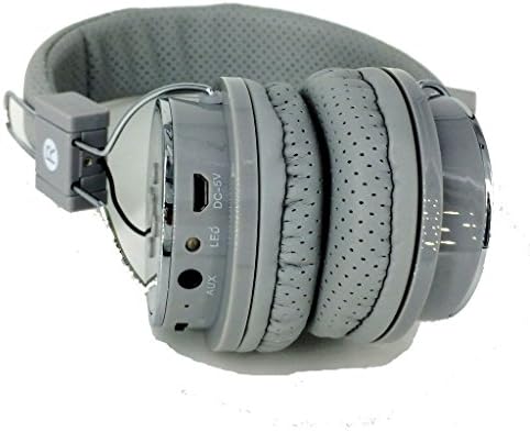 Tengreen Over Ear Headphones with Microphone Universal Headband Card Wireless Music Bluetooth with Mic for Cellphones Iphone/nokia/htc/samsung/lg/motorola/pc/ipad/psp (Gray)