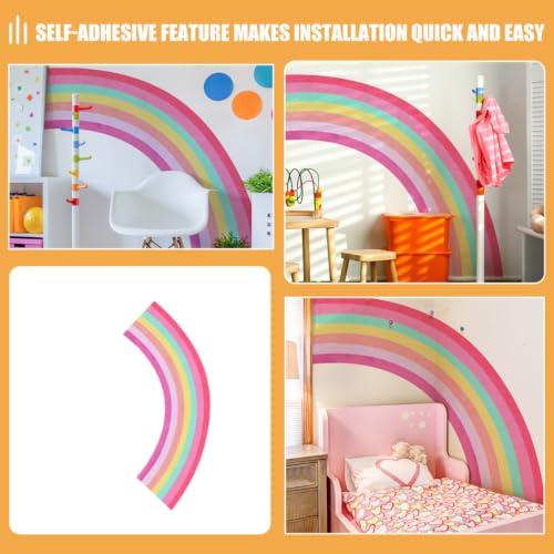4 Pegatinas de pared de arcoíris autoadhesivas en PVC resistente para dormitorio infantil 4