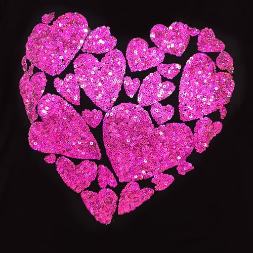 Image of PESION Womens Short Sleeve T-Shirt Sequined Tops O-Neck Funny Graphic Tees Blouse