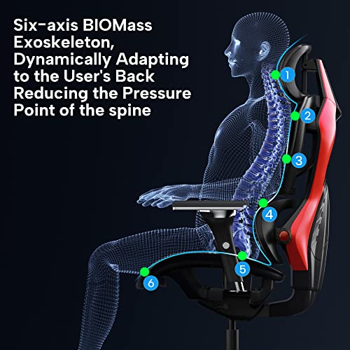 Image of EUREKA ERGONOMIC Gaming Chairs for Adults GC05, Gamer Chair with Lumbar Support, Gaming Chair with 4D Armrests, Ergonomic Gaming Chairs with Adjustable Headrest, Red
