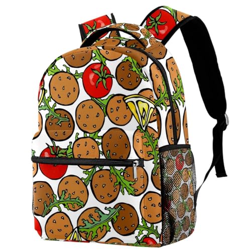 Sac à dos d'école confortable contre le mal de dos motif falafel