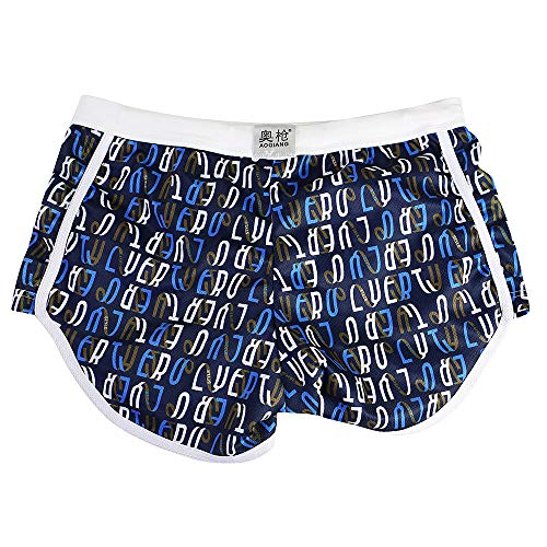 Alalaso Men's Printing Sports Trunks Beachwear Underwear Surf Boardshorts Blue