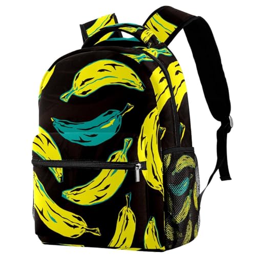 Sac à dos d'école jaune et bleu banane noir pour filles et garçons 29x20x40cm