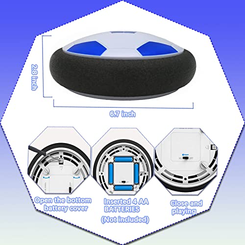 JRD&BS WINL Hover Football Toy FÜR Kinder, Fussball Spiele Fußball Spielzeug Geburtstagsgeschenk für Mädchen 4-8 Jahre alt,Das Beste Spielzeug FÜR 3-9 Jahre Alten Jungen (Blau Schwarz)
