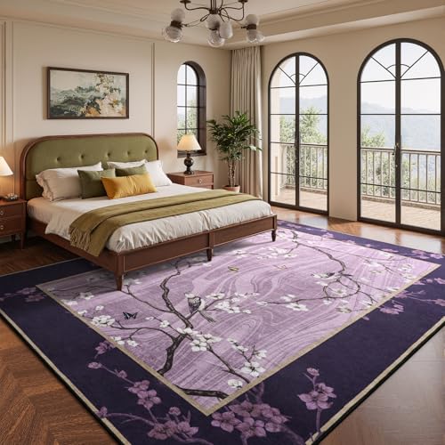 Tapete 4x6 pies estilo oriental floral lavable antideslizante miniatura 5