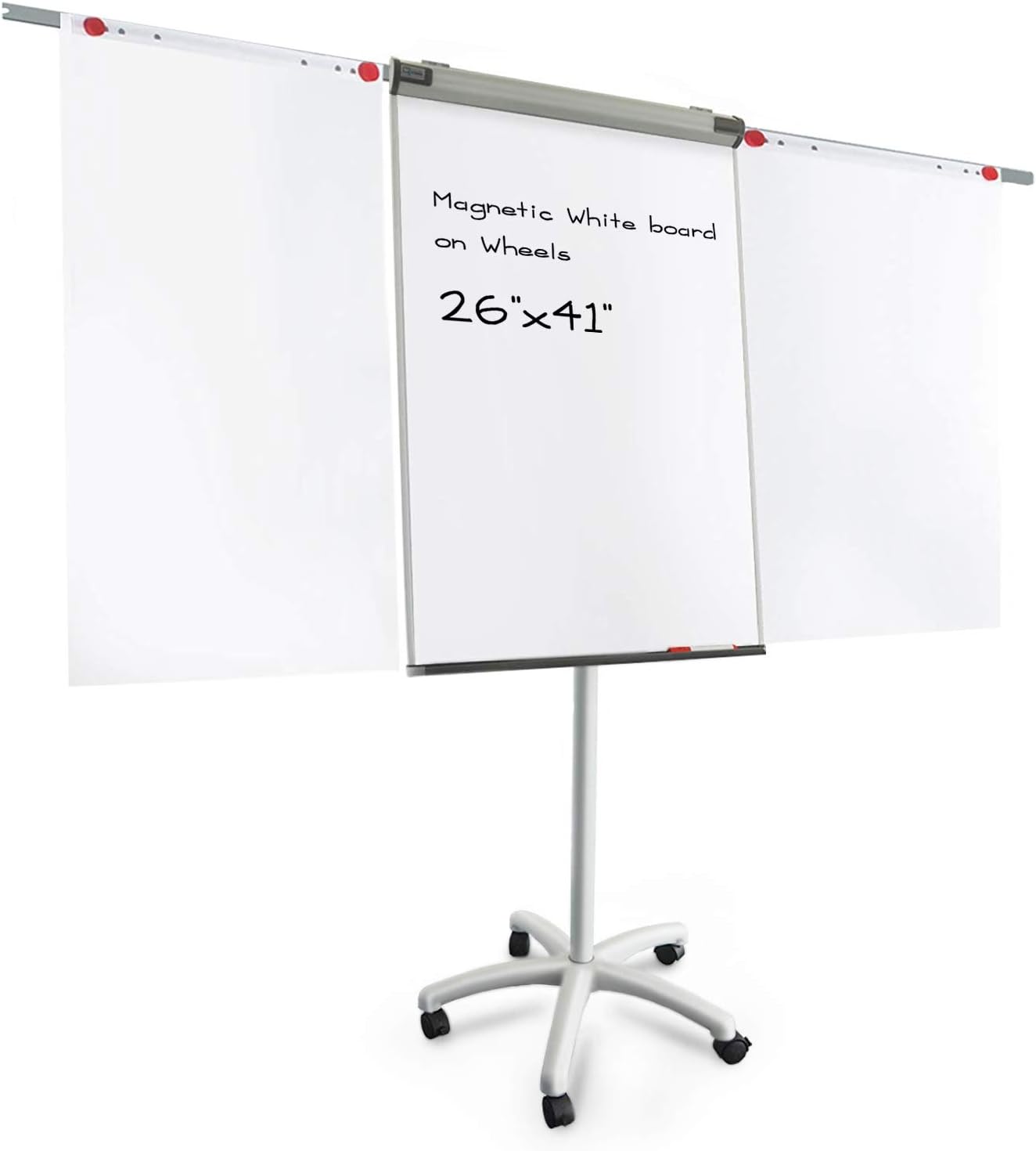 Master of Boards Flip Chart Easel - Dry Erase Easel Rolling White board on Wheels | Easy Setup | Magnetic | 26"x41" Office Product