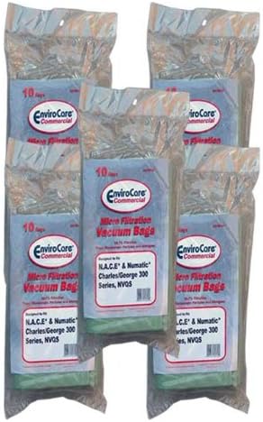 EnviroCare 50 Commercial Numatic N.A.C.E. NVM1C NVM2C Vacuum Cleaner Bags Charles, Edward, George 300 Series, XV370, NV300, NV350, NV375, NV380, NV402, NVQS, 604102,