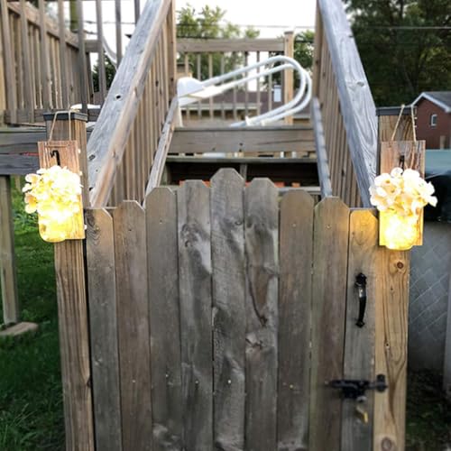 Lámpara colgante de pared rústica de madera para iluminar y decorar tu salón con mando 6