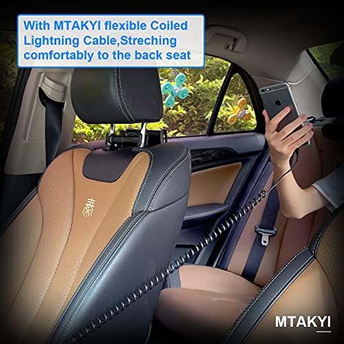 MTAKYI 2 Packs Coiled iPhone Charging Cable, [MFi Certified] Original Lightning to USB Cable, Retractable USB Charging Coiled Cable Compatible with iPhone 12/11/XS/XSMax/XR/X/8/8 Plus/7/6/ 5/Pad/Pod