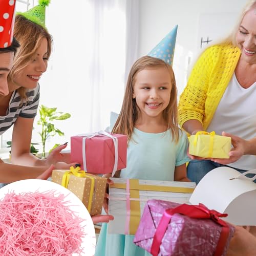 XIAQICA Ostergras Natur 300g Füllmaterial Geschenkkorb Rosa Easter Grass für Osternester, Valentinstag, Muttertag und Geschenkverpackung