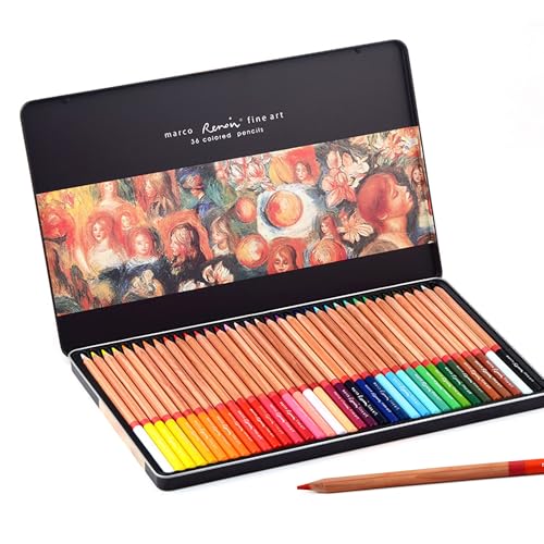 AXUS MARCO 36 Thick Core Oil-Based Colored Pencils, Pastel Pencils
